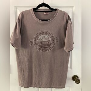 Vintage Casual T-Shirt Mens Large Crew Neck Hersheys Milk Chocolate Brown